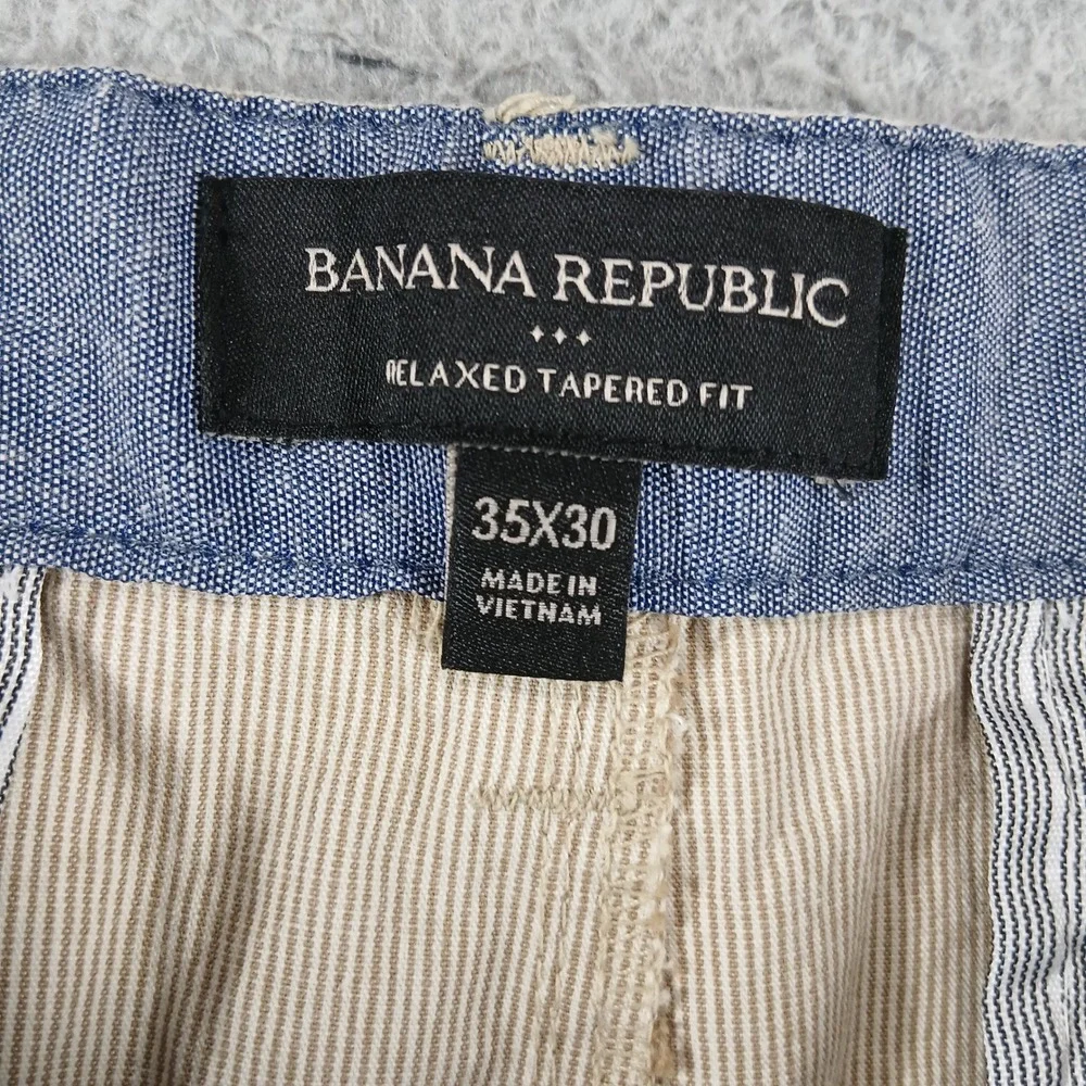 Banana‎ Republic Corduroy Tapered Pleat Pants 35x30 Tan Beige